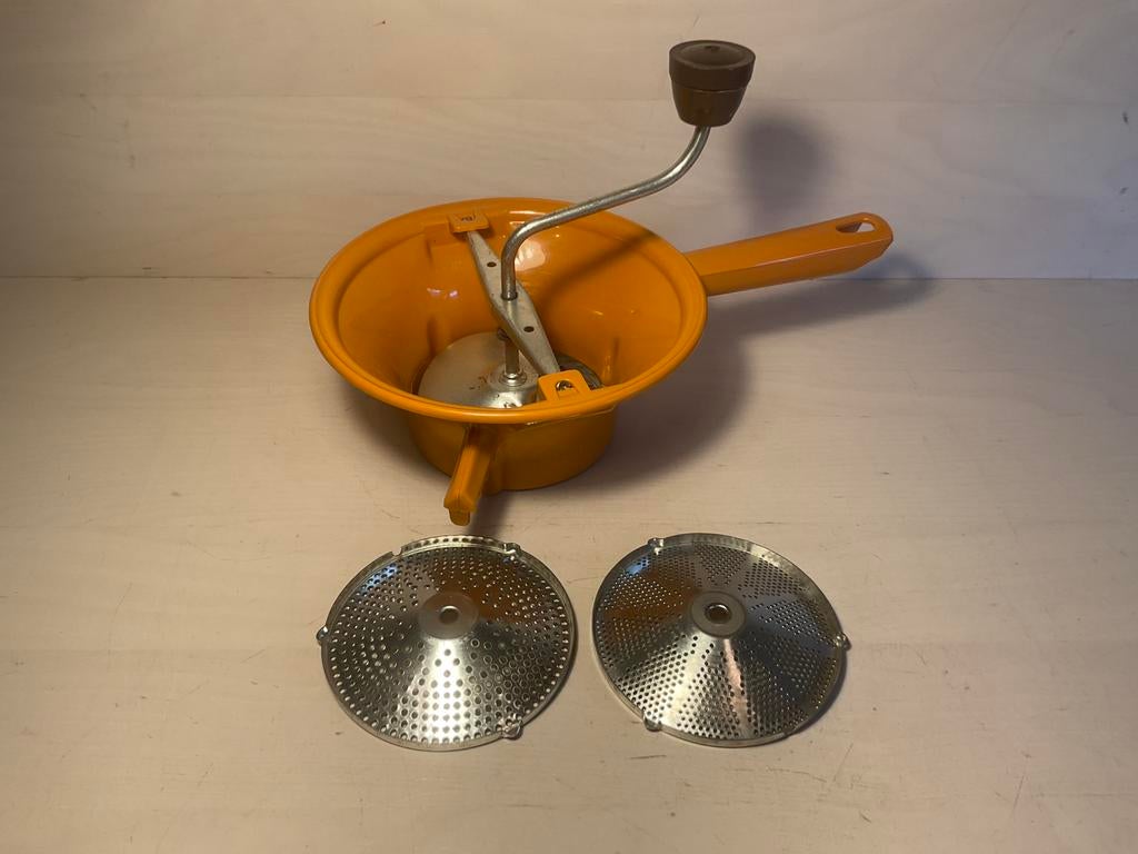 Roerzeef passeerzeef Moulin Legumes no. 1 met drie messen, Ophalen of Verzenden, Gebruikt