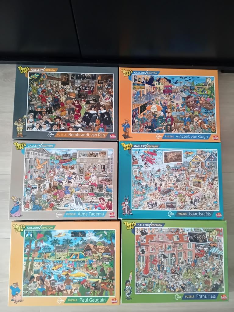 That's life gallery edition puzzels van de schilders rookvri, Hobby en Vrije tijd, Denksport en Puzzels, Ophalen, 500 t/m 1500 stukjes