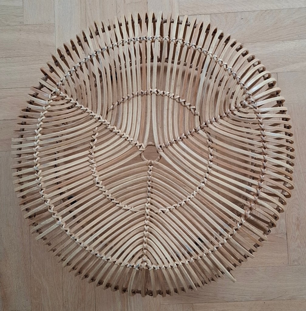 Rotan poef van Pomax, Huis en Inrichting, Ophalen, Riet of Rotan, Zo goed als nieuw, 50 tot 75 cm