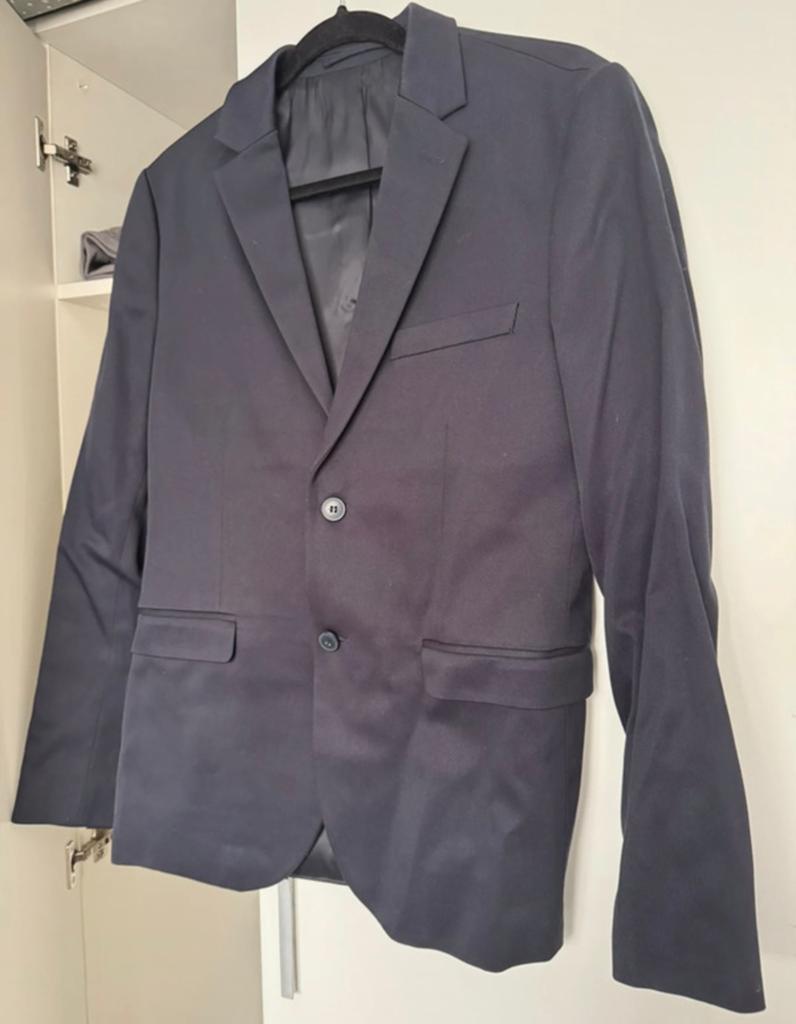 Kostuum donkerblauw H&M maat 50, Kleding | Heren, Kostuums en Colberts, Ophalen of Verzenden, Zo goed als nieuw, Maat 48/50 (M)