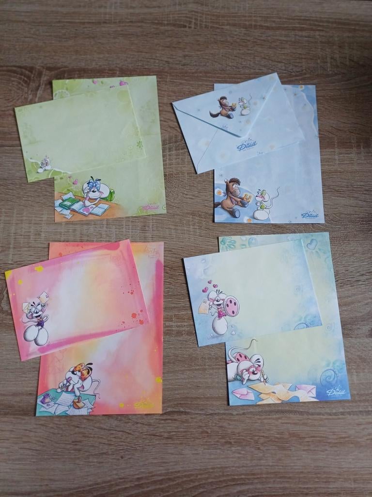 4x A5 diddl briefpapier met envelop, Ophalen of Verzenden, Zo goed als nieuw, Papier, Kaart of Schrift
