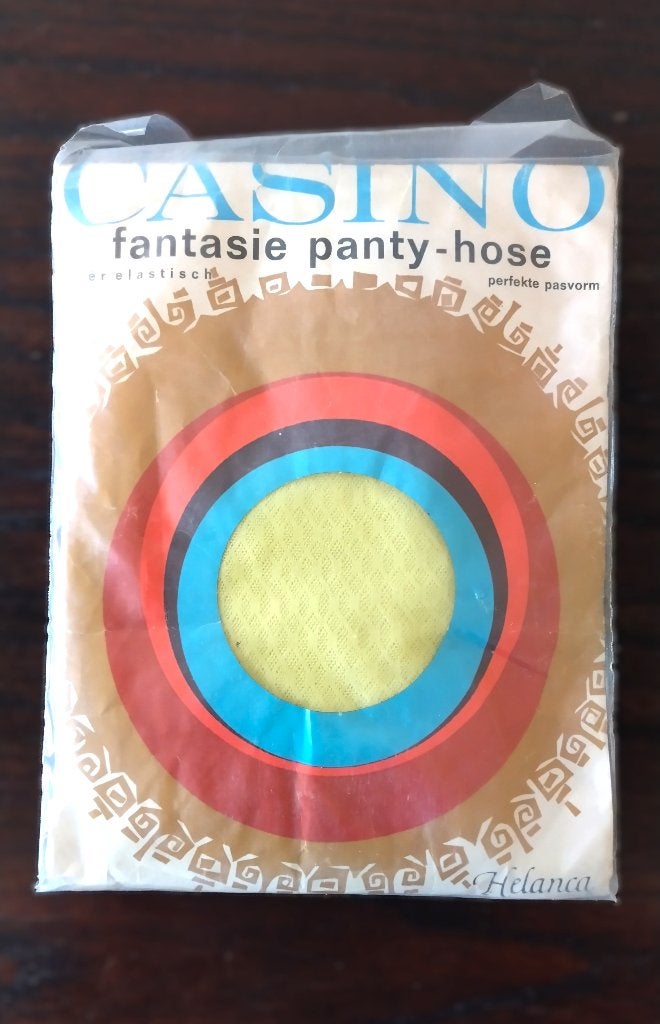 Vintage Casino panty-hose, Geel, Maat L, 20 denier, Casino, Geel, Nieuw, Ophalen of Verzenden