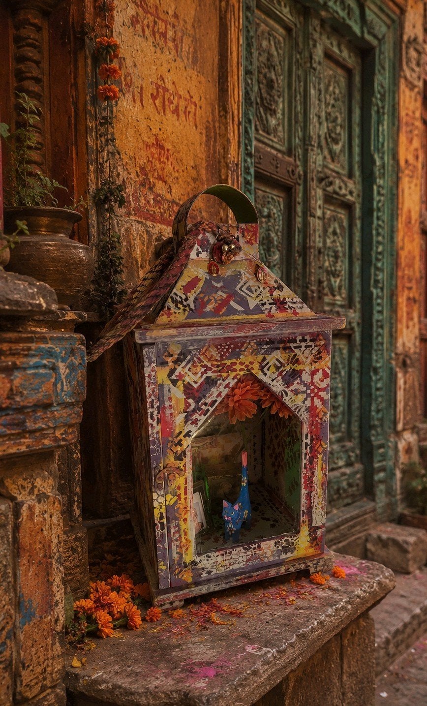 India/Hippie/Altaartje/Gedenkkastje/Kastje, Ophalen of Verzenden