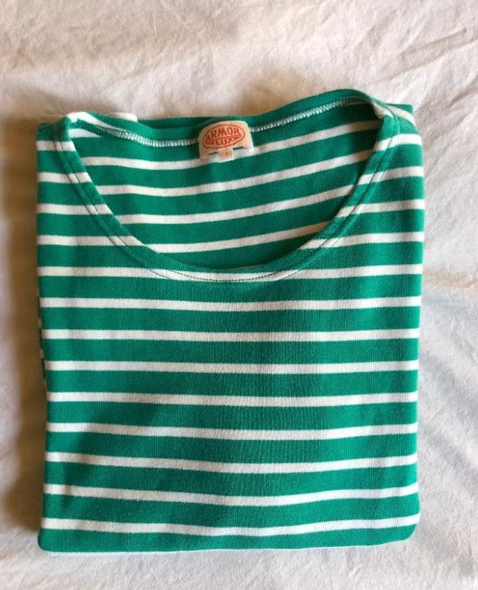 groen/wit gestreept T-shirt / top Armor Lux mt 1 36, Armor Lux, Meerkleurig, Ophalen of Verzenden, Lange mouw