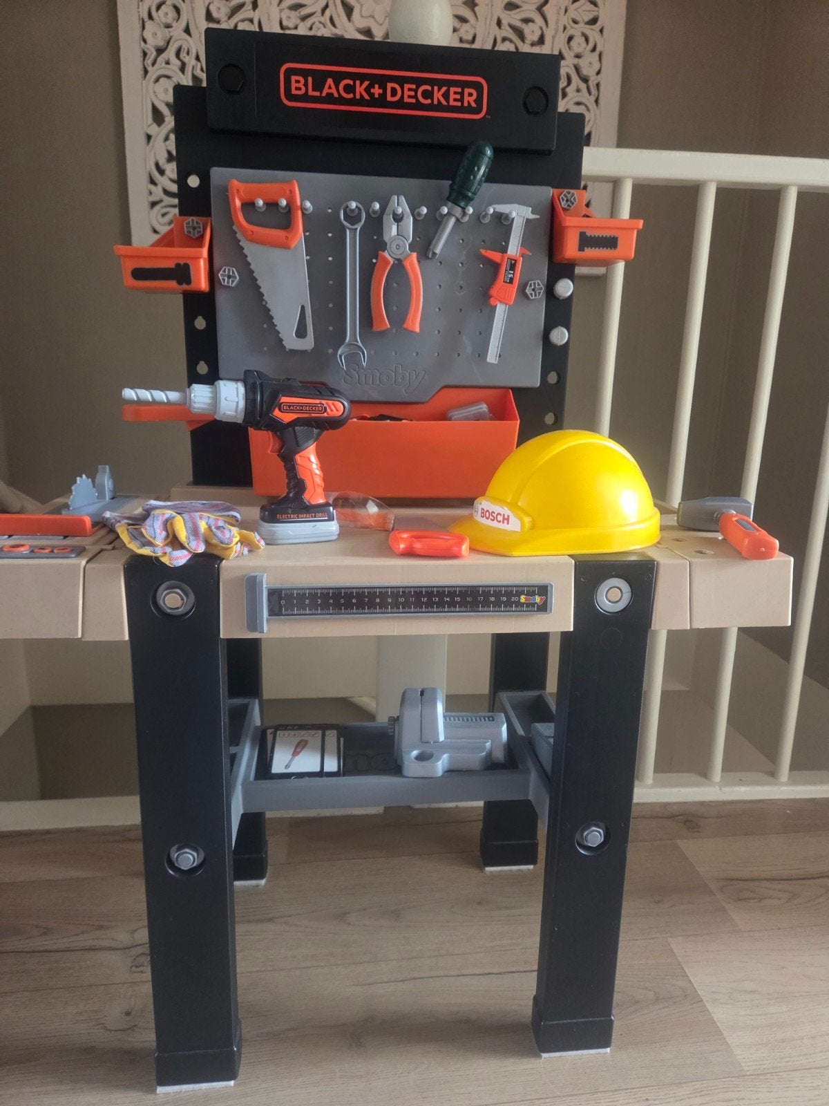 Smoby black + decker gereedschapbank speelgoed, Ophalen of Verzenden, Zo goed als nieuw