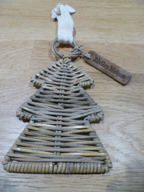 Riviera Maison rustic rattan decoratie Kerstboom hanger, Diversen, Ophalen of Verzenden, Zo goed als nieuw