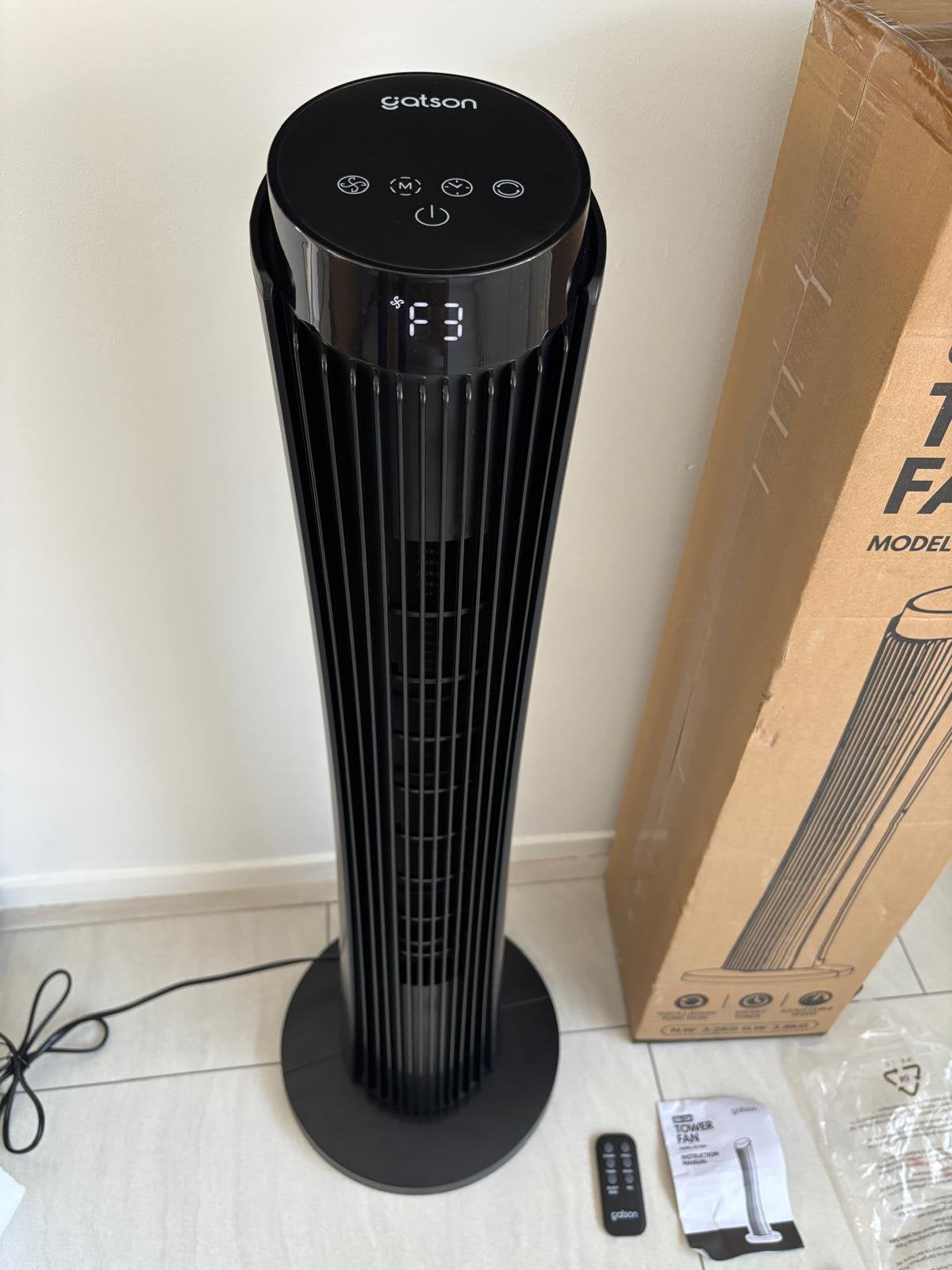 Gatson Torenventilator 86cm - Stil - Met Afstandsbediening, Witgoed en Apparatuur, Ventilatoren, Ophalen of Verzenden, Ventilator met afstandsbediening
