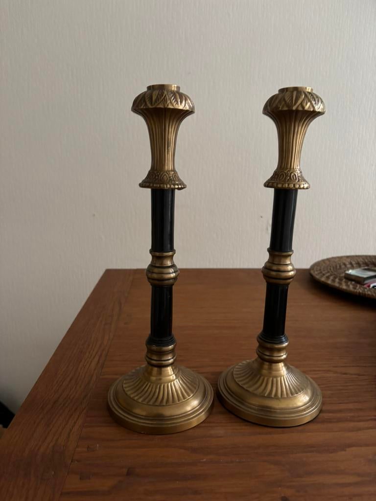 Zware messing kandelaars Laura Ashley, Antiek en Kunst, Ophalen of Verzenden