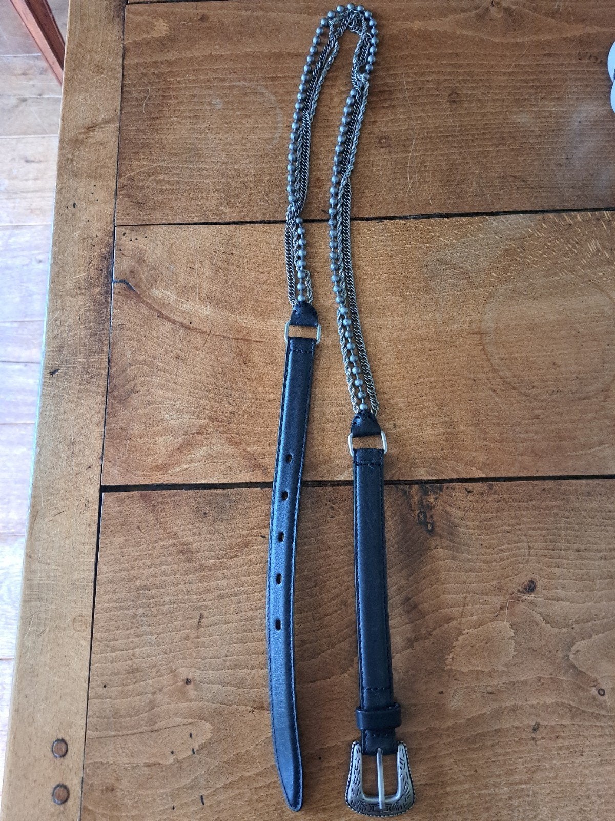 zwarte ketting  riem centuur sandwich, 100 cm of meer, Vanilia, Nieuw, Heupriem