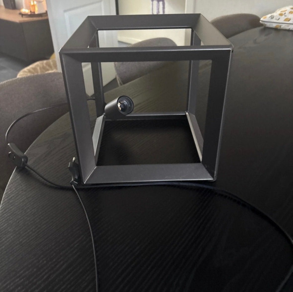 Kubus lamp met snoer en E27 fitting, Ophalen, Gebruikt