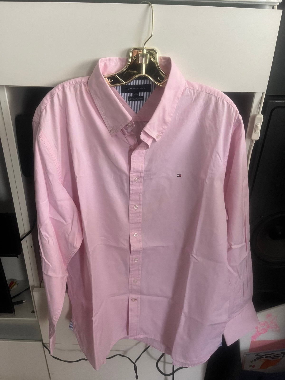 Tommy Hilfiger overhemd roze XXL,100%cotton, Kleding | Heren, Overhemden, Ophalen of Verzenden, Zo goed als nieuw, Roze, Halswijdte 43/44 (XL)