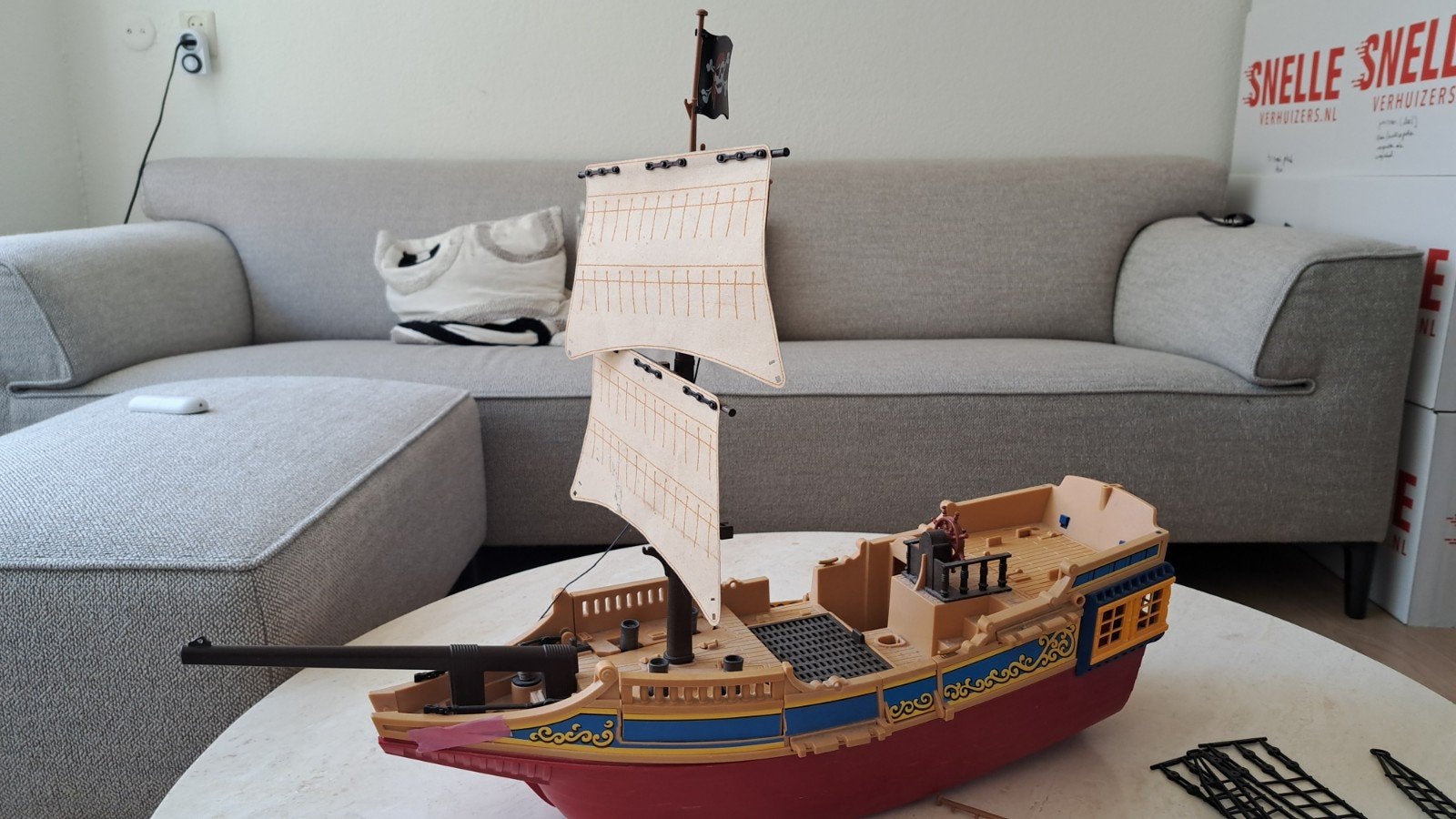 Playmobil piratenschip - niet compleet en beschadigd, Ophalen of Verzenden, Gebruikt, Overige merken