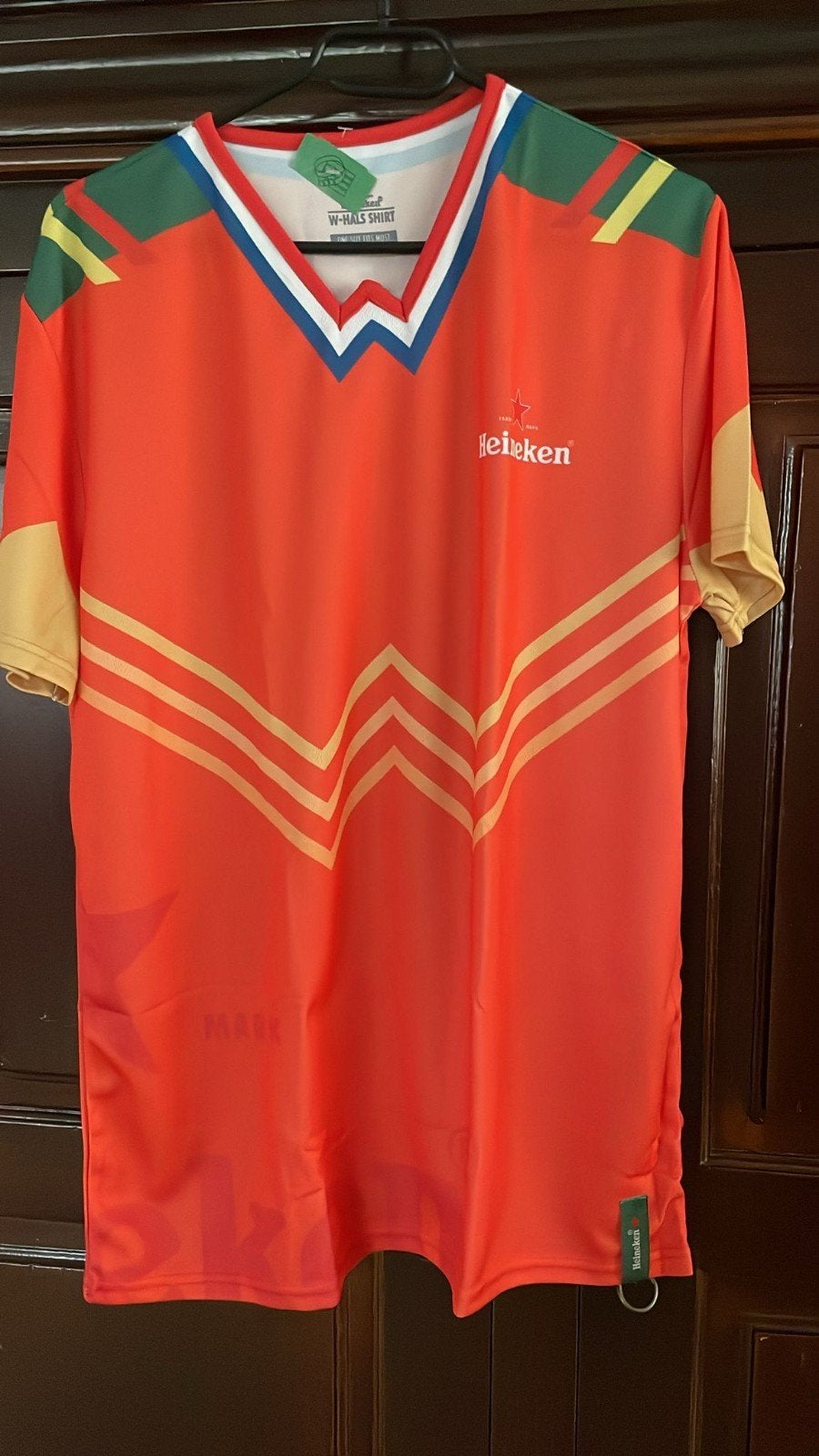 Heineken Koningsdag Shirt - Oranje W-Hals, Maat 38/40 (M), Oranje, Zo goed als nieuw, Korte mouw