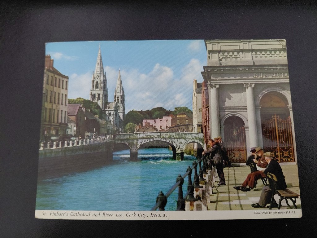 Ierland, Cork City, Kathedraal + rivier, gelopen,, Verzamelen, Verzenden, 1960 tot 1980, Gelopen, Overig Europa