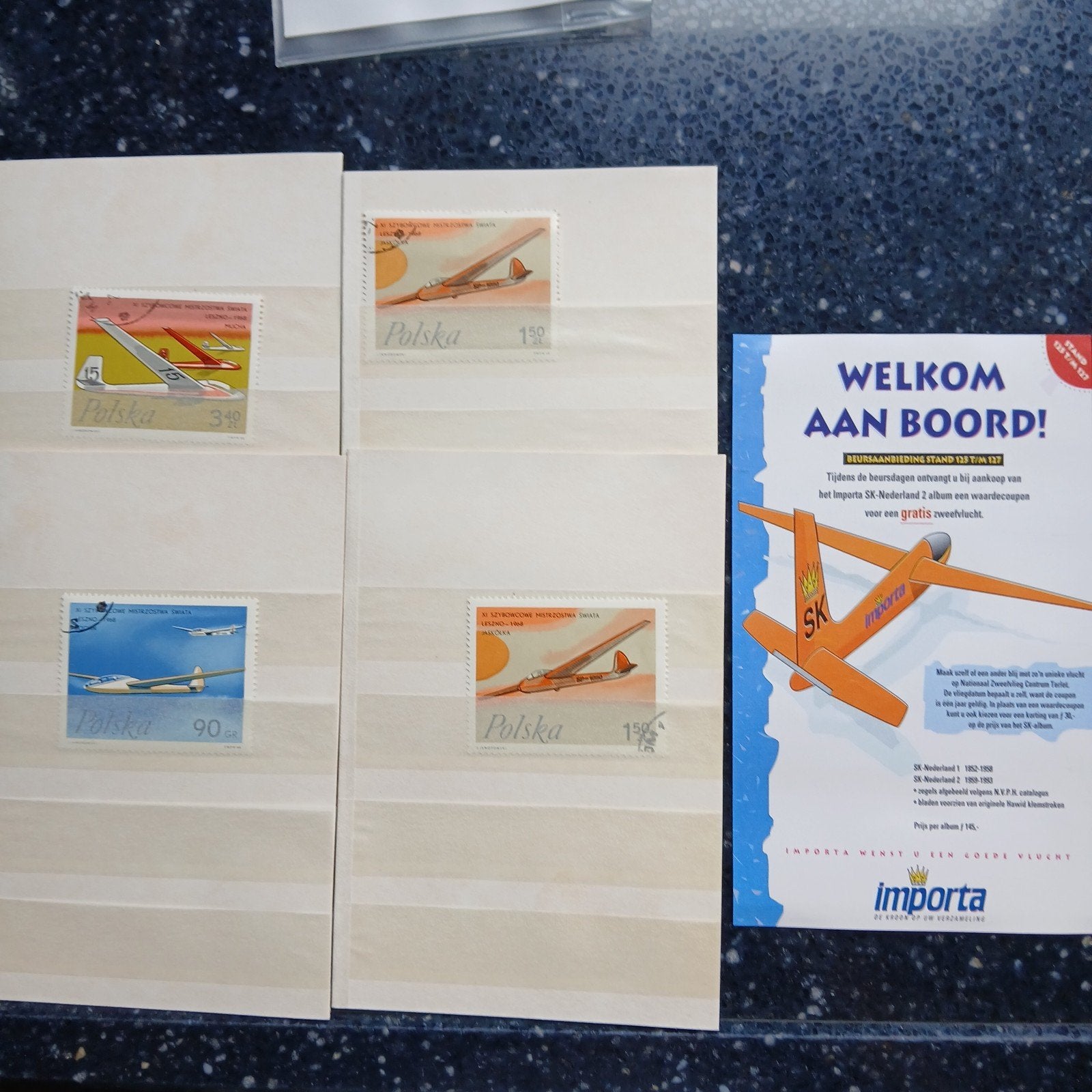 Poolse postzegels zweefvliegtuigen (4 stuks), Ophalen of Verzenden, Na 1940, Postfris