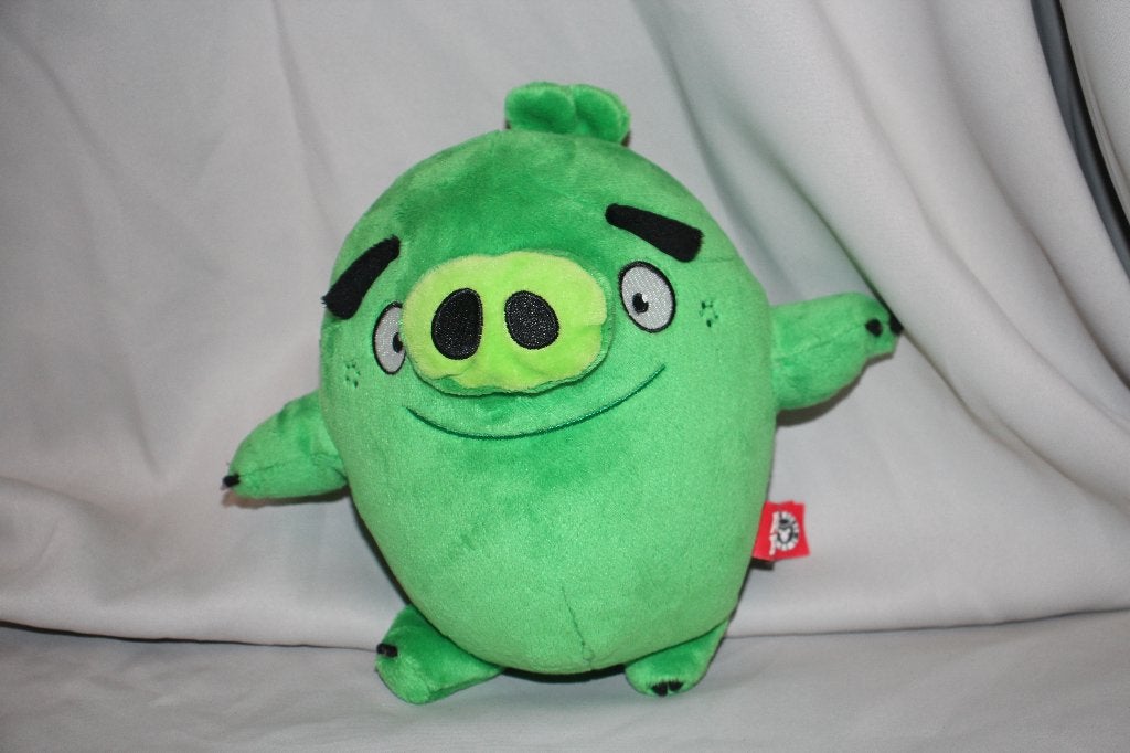 Angry birds - Groen varken knuffel pluche 20cm, Groen, Overige typen, Ophalen of Verzenden, Zo goed als nieuw