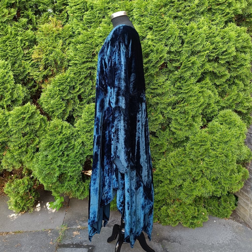 Lange Velours Jurk Bora Fashion XL [48], Bora, Blauw, Maat 46/48 (XL) of groter, Ophalen of Verzenden