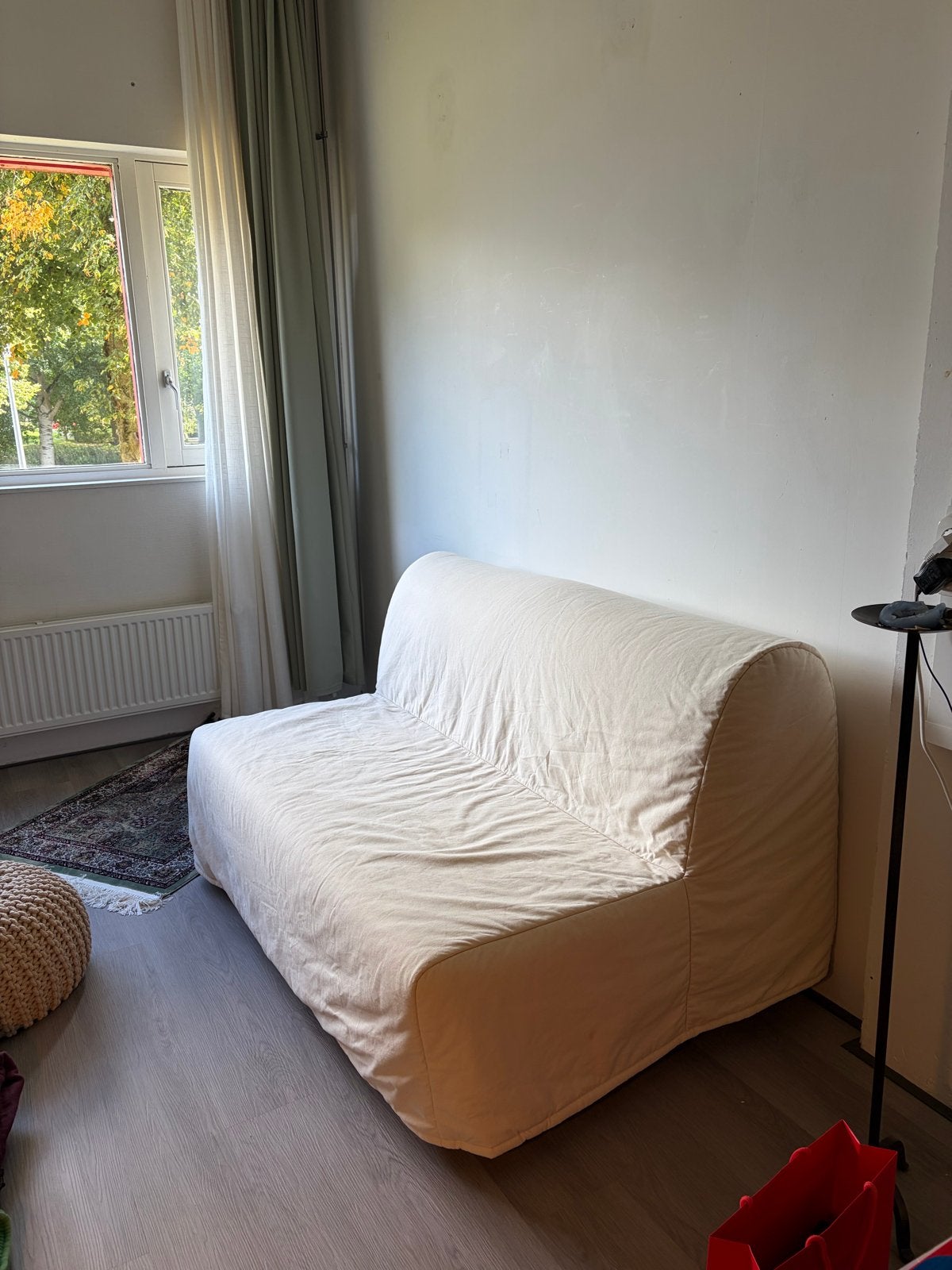 IKEA Lycksele Havet slaapbank 140cm breed, Huis en Inrichting, Ophalen, Gebruikt, Wit, Tweepersoons
