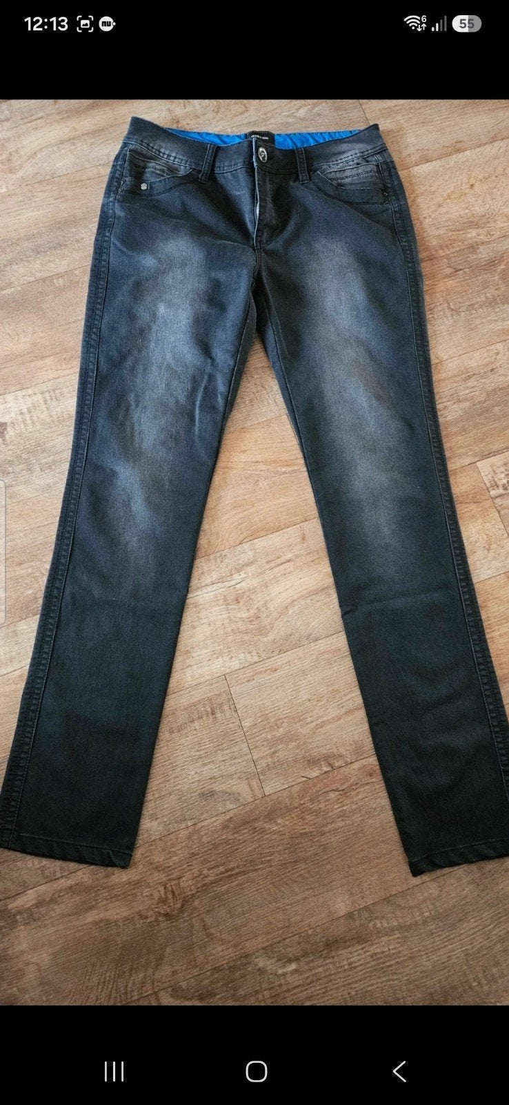 Geisha Jeans - Donkergrijze spijkerbroek met ritsen, Geisha Jeans, Overige jeansmaten, Ophalen of Verzenden, Grijs