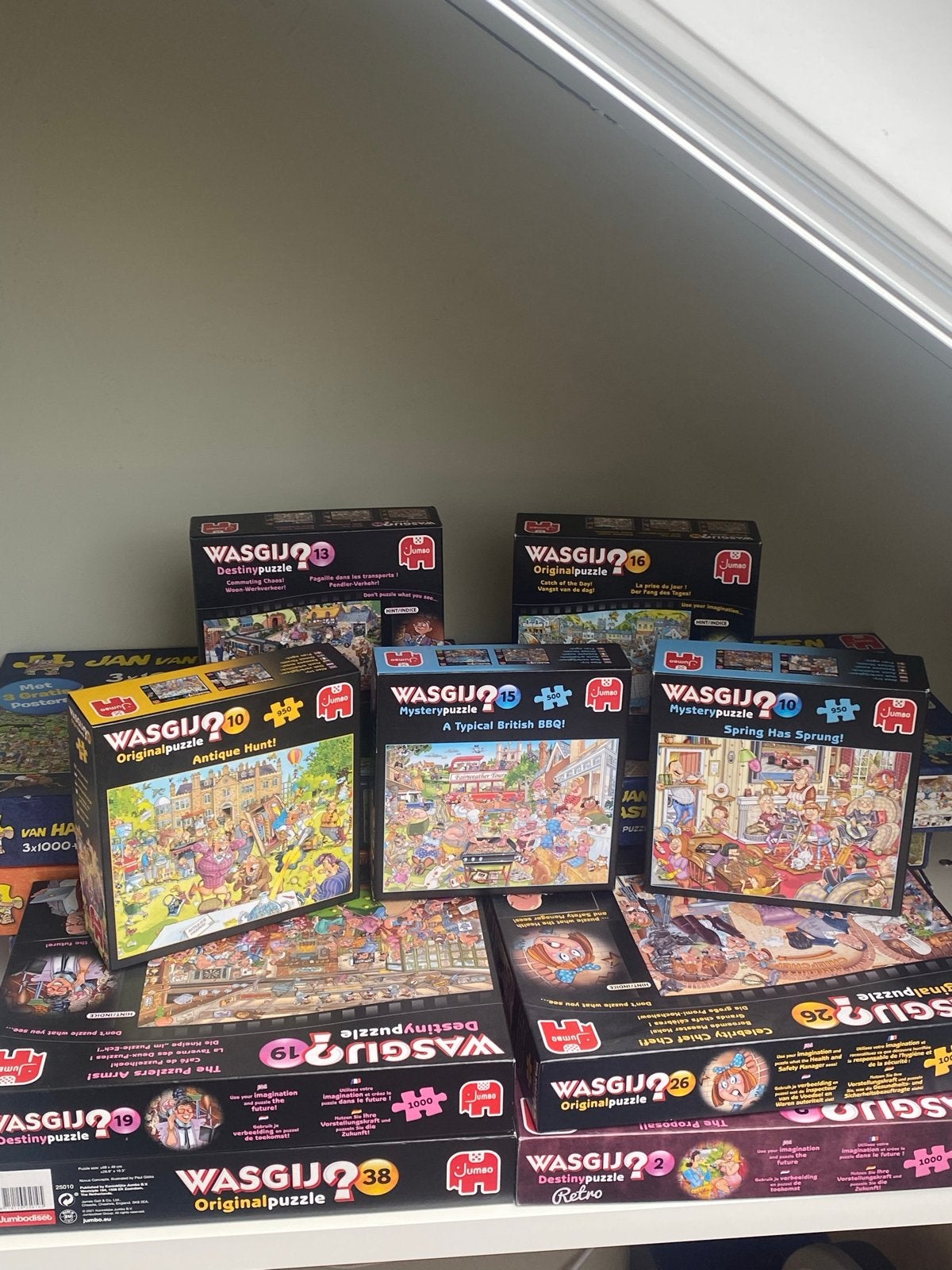 Grote collectie puzzels: Jan van Haasteren, Wasgij en meer!, Ophalen, 500 t/m 1500 stukjes, Gebruikt, Legpuzzel