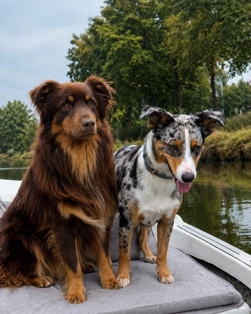 Australian shepherd pups aankondiging nestje pups, 8 tot 15 weken, Parvo, Meerdere, Meerdere dieren