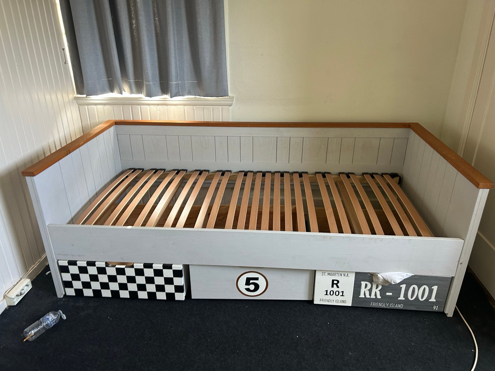 Stoere slaapkamer set: bed, bureau en nachtkastje, Ophalen of Verzenden, Gebruikt, Overige typen