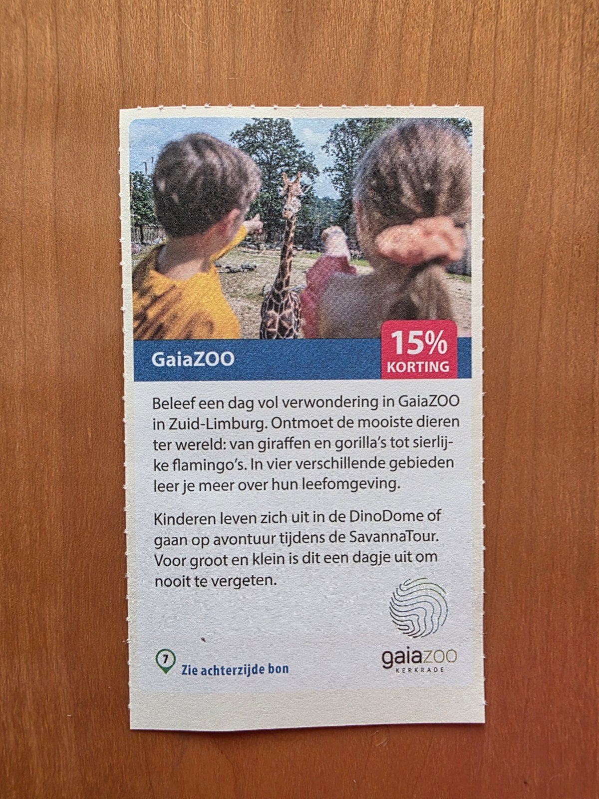 GaiaZOO 15% korting p.p. maximaal 5 personen, Drie personen of meer, Kortingskaart