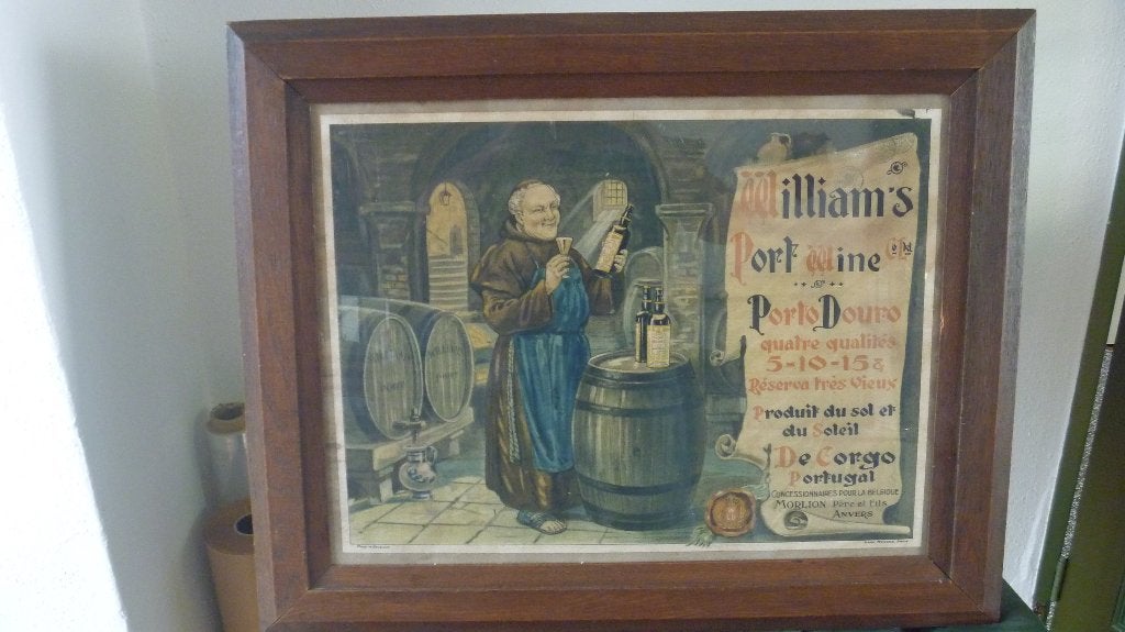 Originele William's port wine poster. 1910-1920, Antiek en Kunst, Ophalen, Ingelijst, Overige onderwerpen, Lithografie