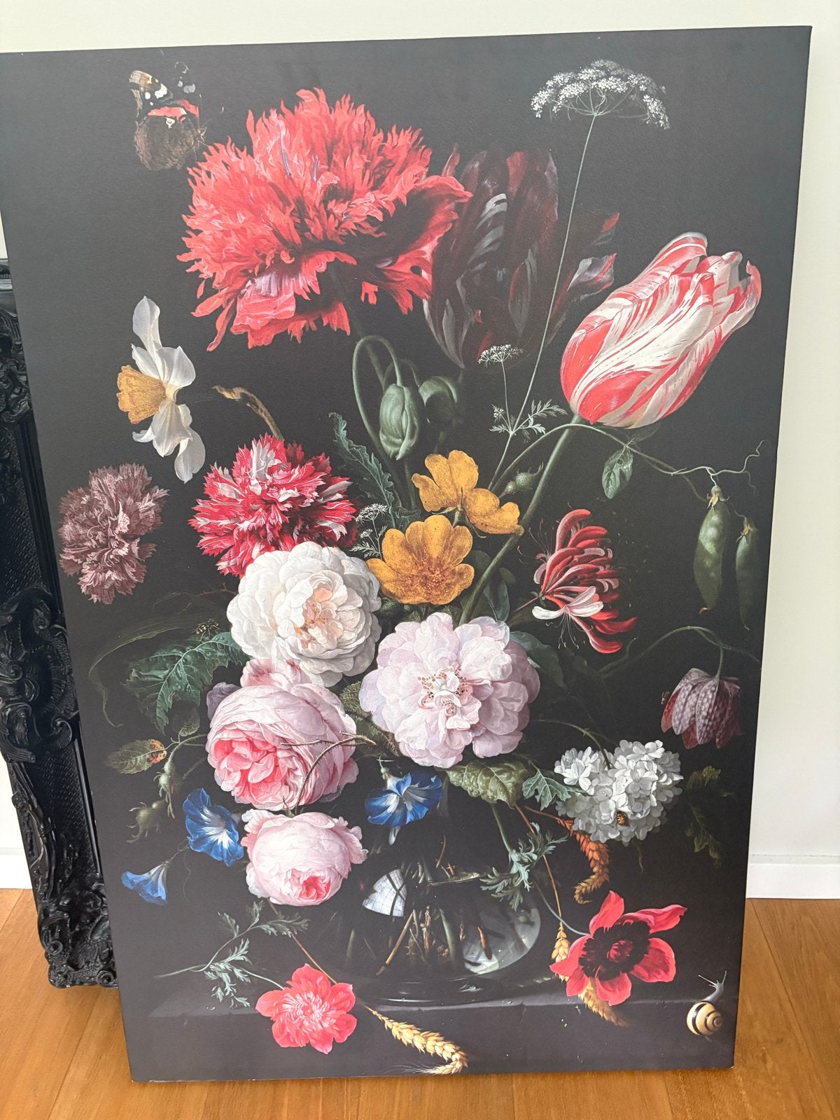 Groot Canvas Schilderij Bloemen 75x115cm op Houten Frame, Ophalen, Zo goed als nieuw, Schilderij, 100 tot 125 cm
