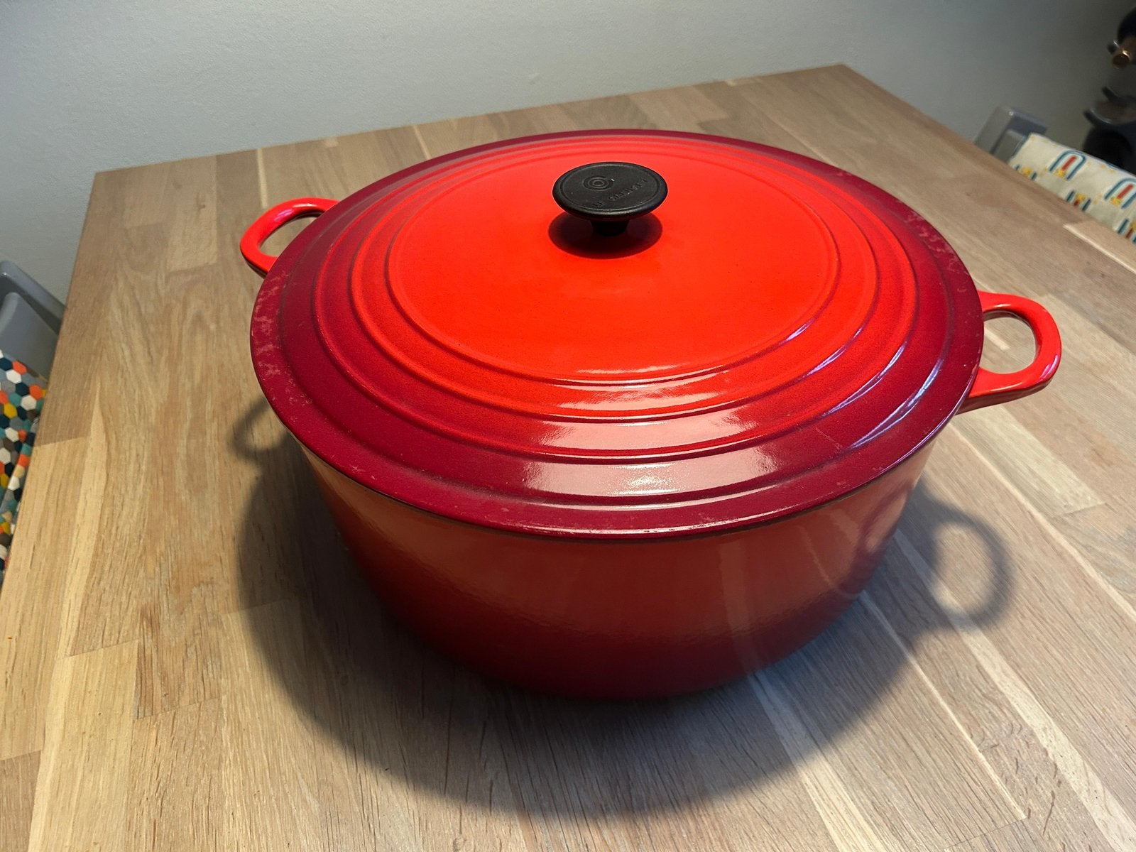 Le Creuset gietijzeren braadpan Ø 34 cm, Huis en Inrichting, Keuken | Potten en Pannen, Ophalen, Zo goed als nieuw, Gietijzer