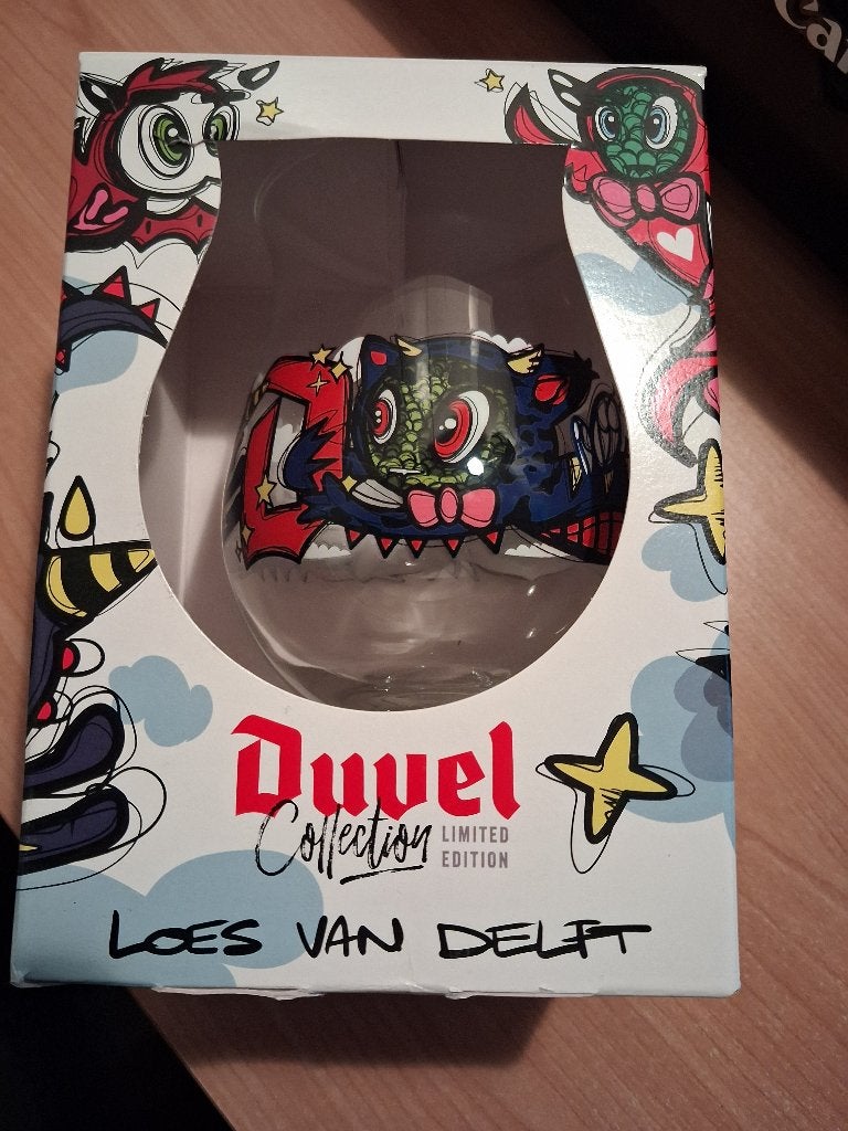 Duvel Bierglas Loes van Delft  - Verzamelen, Ophalen of Verzenden, Nieuw, Glas of Glazen, Duvel