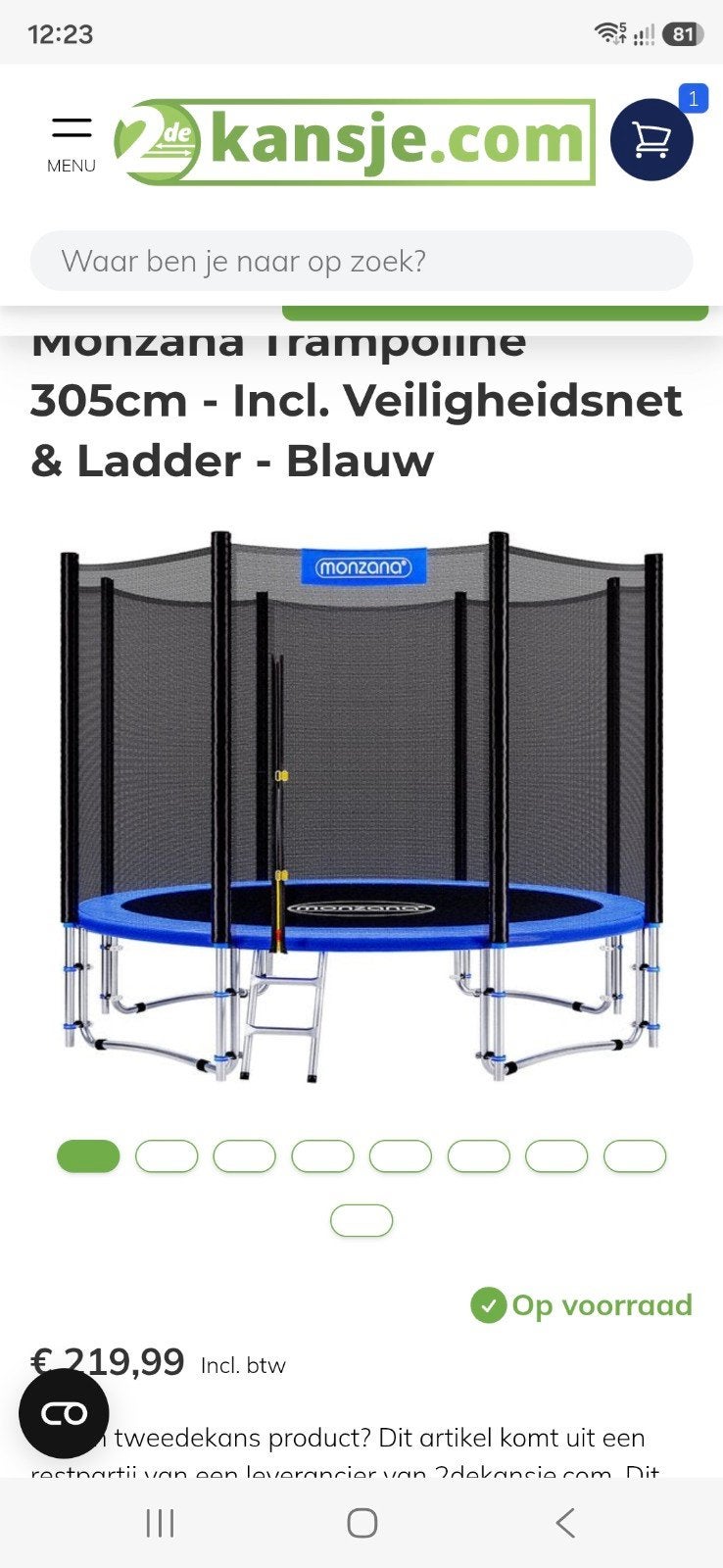 Monzana trampoline 305cm met veiligheidsnet & Ladder !!!, Kinderen en Baby's, Speelgoed | Buiten | Trampolines, Ophalen, Gebruikt
