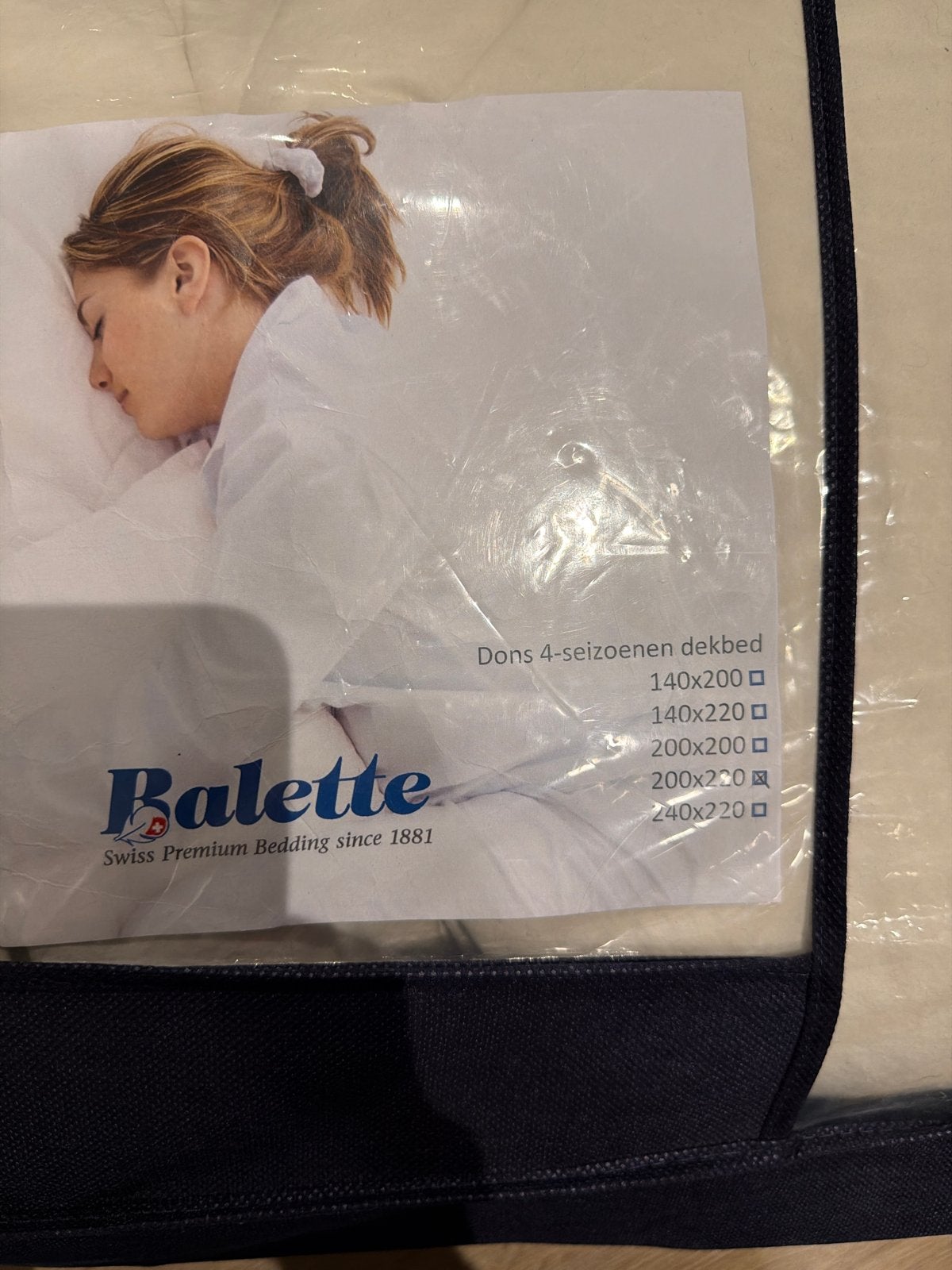 Balette Dons 4-seizoenen dekbed 200x220, Huis en Inrichting, Ophalen, Wit, Dons en Veren, Deken of Dekbed