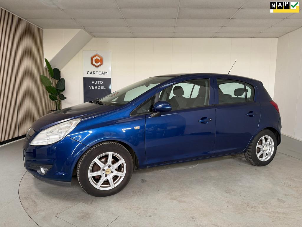 Opel Corsa 1.2-16V Enjoy Airco, LMV, Auto's, Voorwielaandrijving, Gebruikt, 4 cilinders, Blauw
