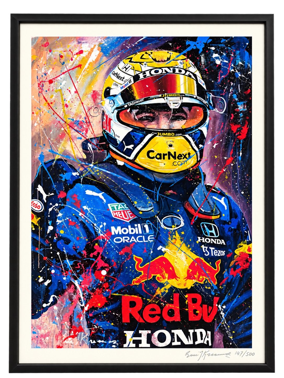 Max Verstappen Oostenrijk 2021 Overwinningen - Eric Jan Krem, Gelimiteerde oplage, Ophalen, Sport, Lithografie