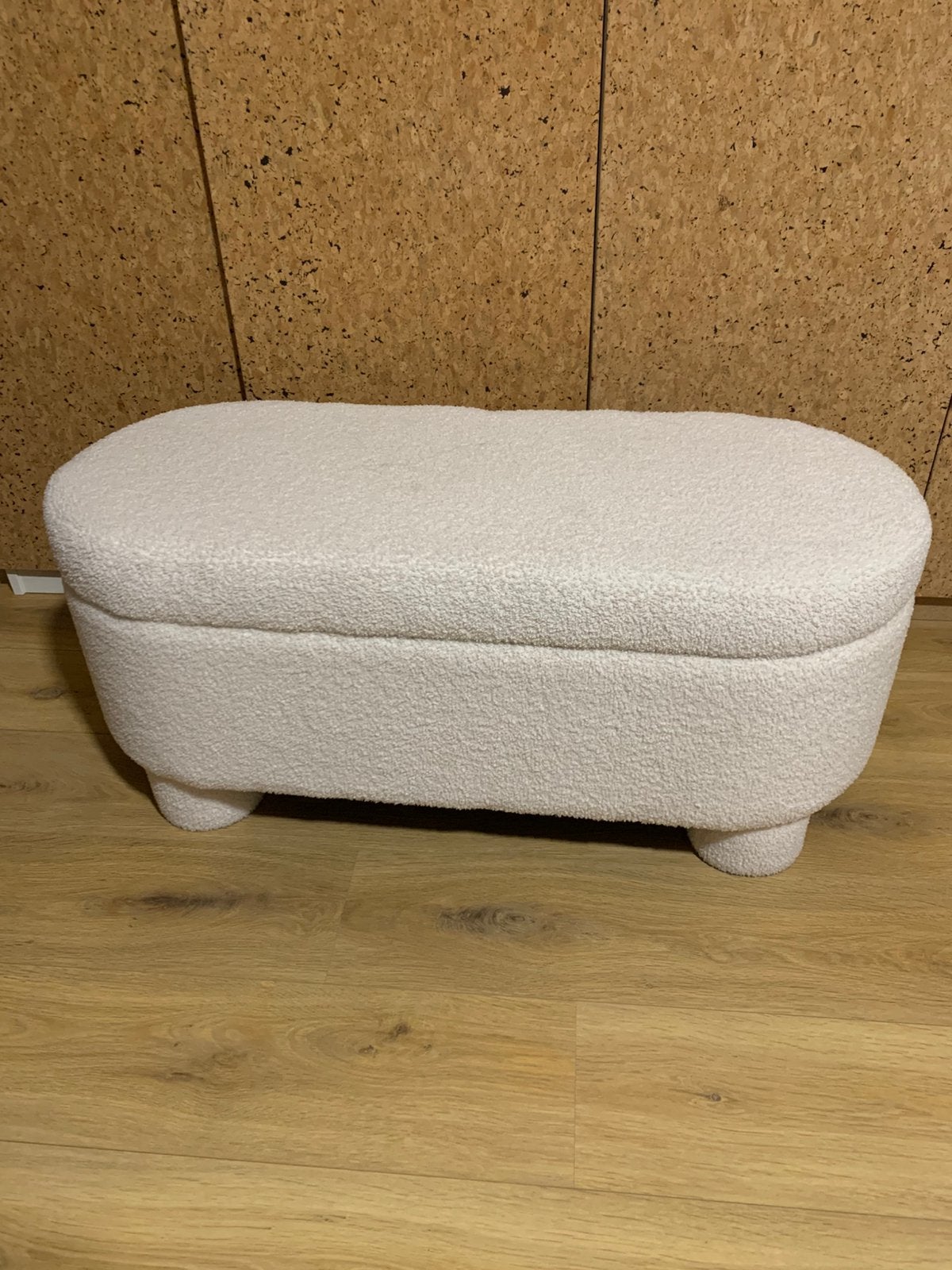 Xenos opbergbankje Teddy Dodo crèmekleurig bouclé Japandi, Ophalen, Japandi, Minder dan 50 cm, 125 cm of meer