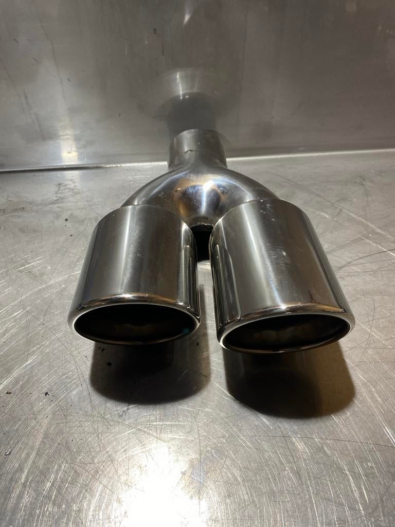 RVS Uitlaat Sierstuk Dubbel - Ingang 64mm, Tips 90mm, Ophalen of Verzenden, Nieuw, Universele onderdelen