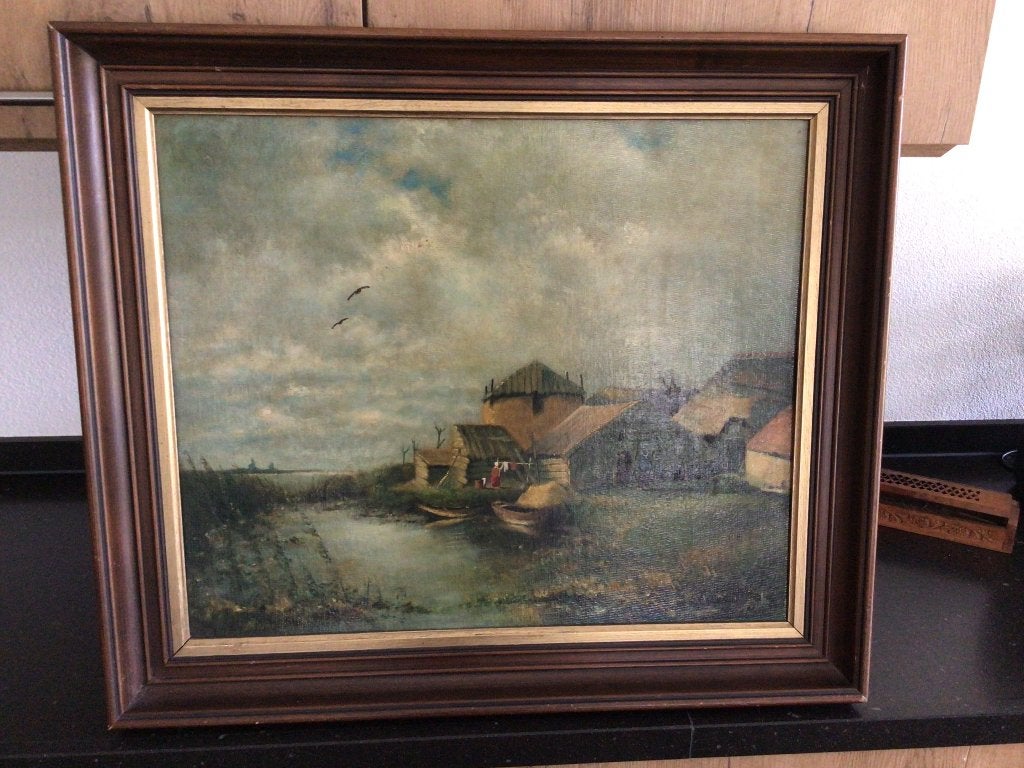 Schilderij, Antiek en Kunst, Kunst | Schilderijen | Klassiek, Ophalen, Paneel, Landschap, Olieverf