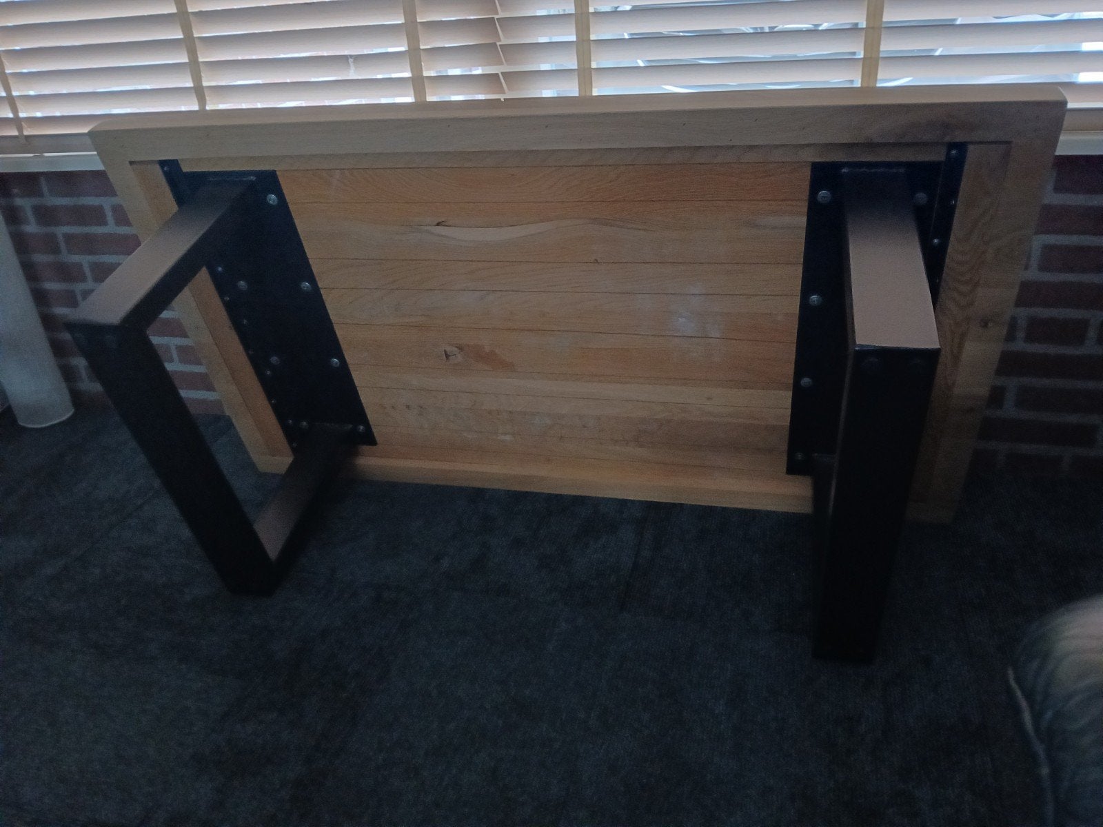 Hardhouten salontafel - 135x75x40 cm, Ophalen, Gebruikt, 100 tot 150 cm, 50 tot 100 cm