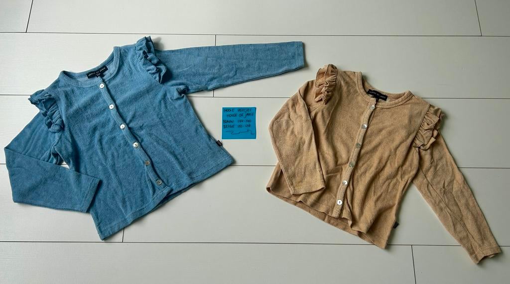 Mooie badstof ruffle vestjes House of Jamie 122/140, Ophalen of Verzenden, Zo goed als nieuw