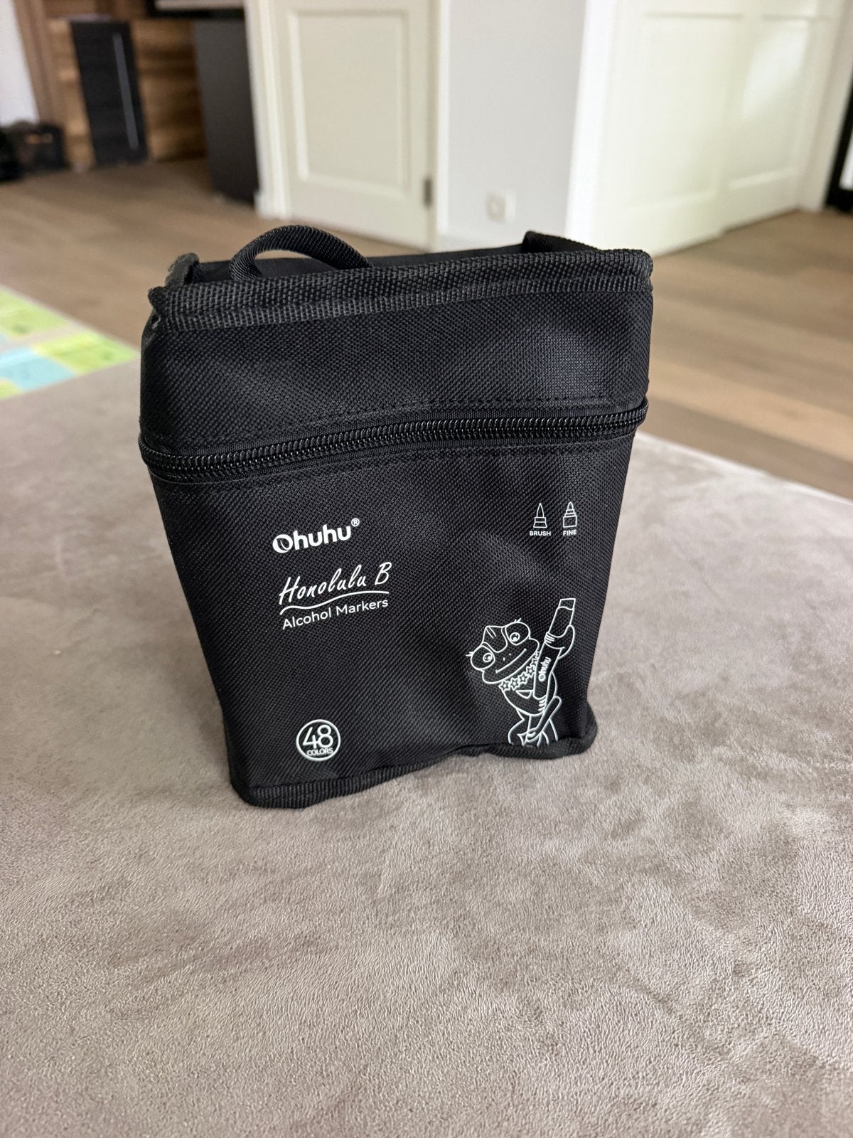 Ohuhu tas 48 (zonder stiften), Zwart, Gebruikt, Overige thema's, Ophalen of Verzenden