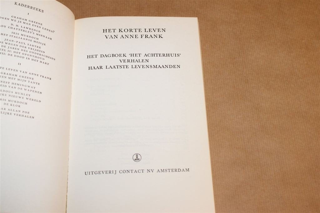 Het Korte Leven van Anne Frank — Met Achterhuis 1971, Ophalen of Verzenden, Gelezen