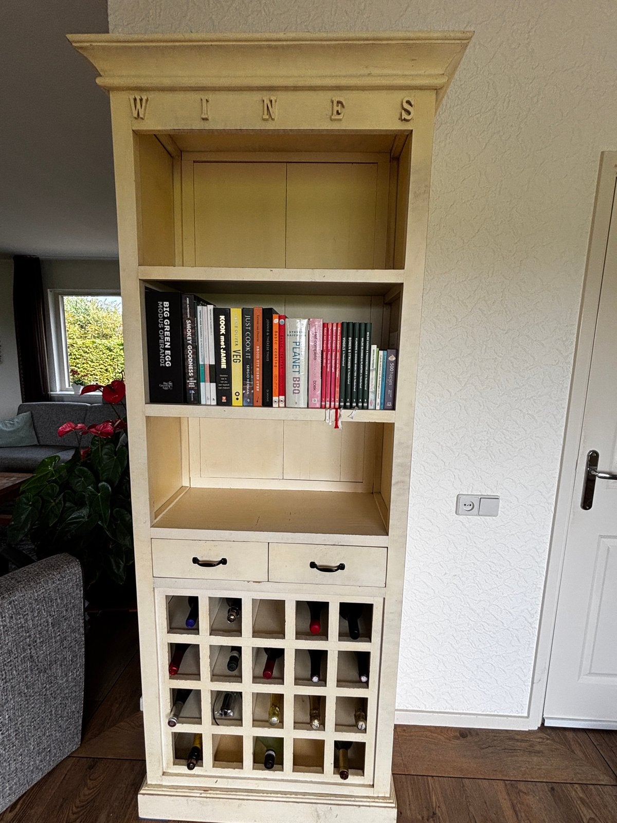 Wijn- en (boeken)kast, Ophalen, Gebruikt, 200 cm of meer, 50 tot 100 cm