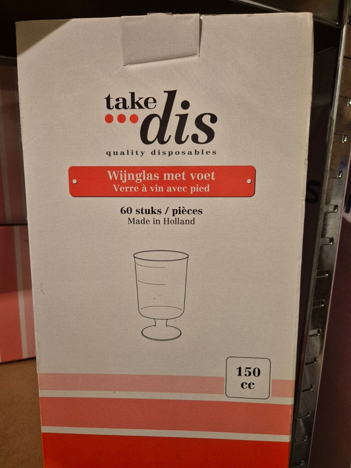 330x Stevige plastic wijnglazen met voet, 150cc/150ml, Ophalen, Nieuw, Overige typen, Overige