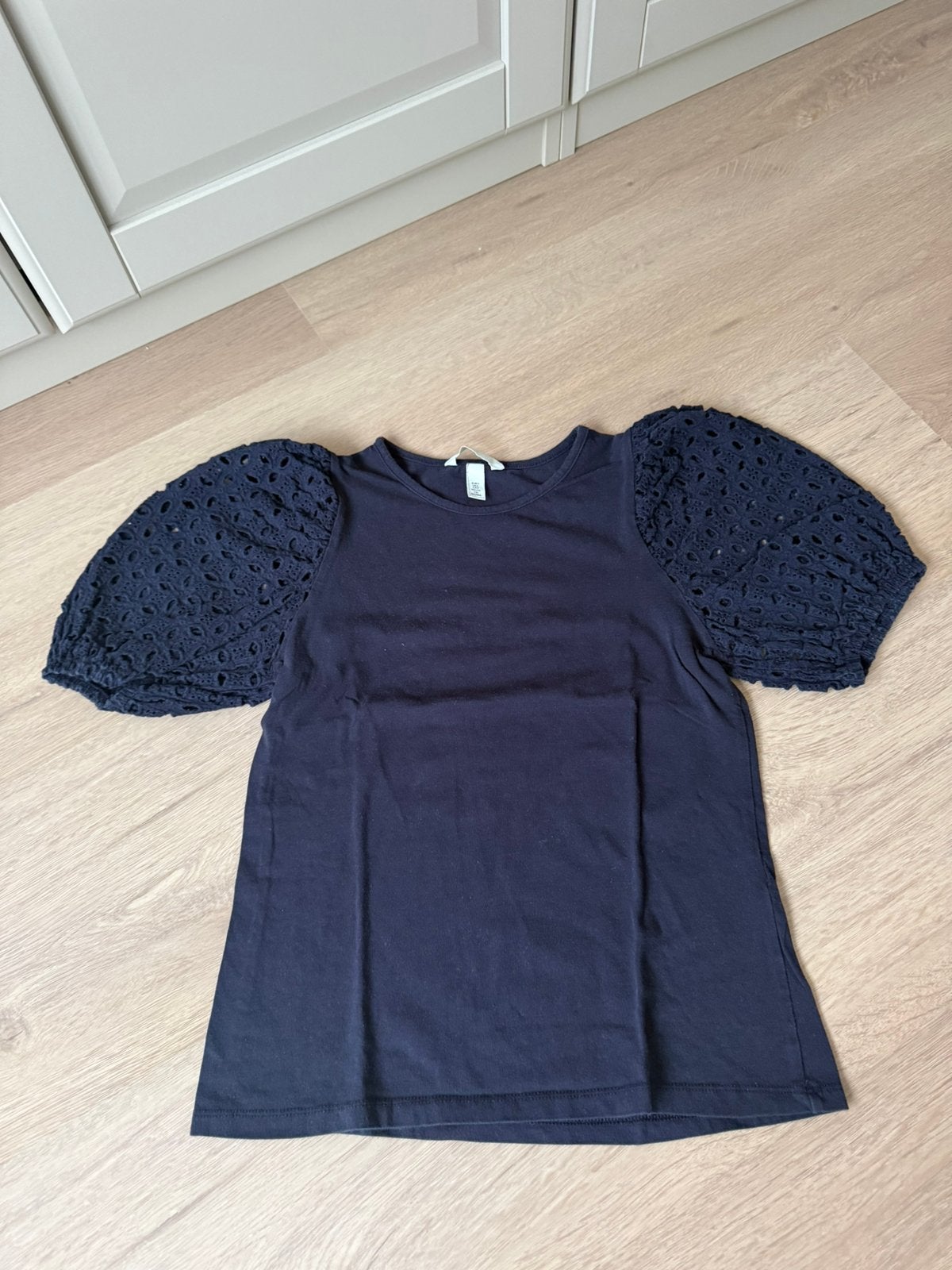 H&M donkerblauw t-shirt maat S, Ophalen of Verzenden, Zo goed als nieuw, Korte mouw
