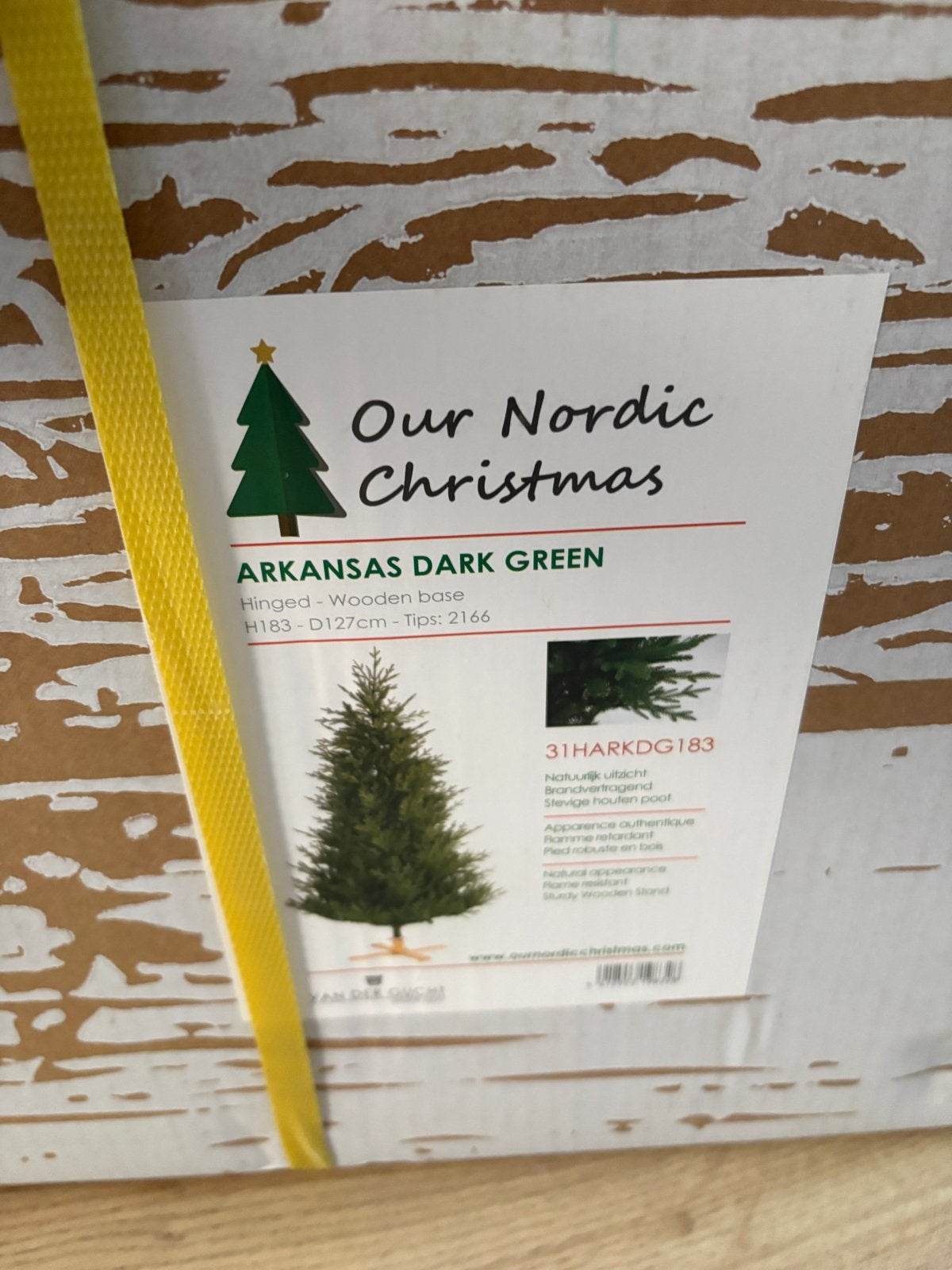 Arkansas dark green kerstboom 183 hoog 127 breed, Diversen, Ophalen, Nieuw