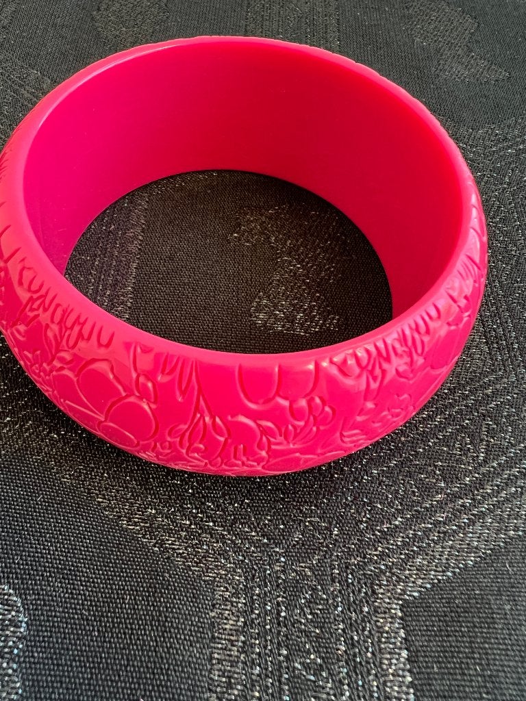 NIEUW VINTAGE KENZO kunststof armband Bangle Floral, Verzenden, Nieuw, Roze, Kunststof of Plastic