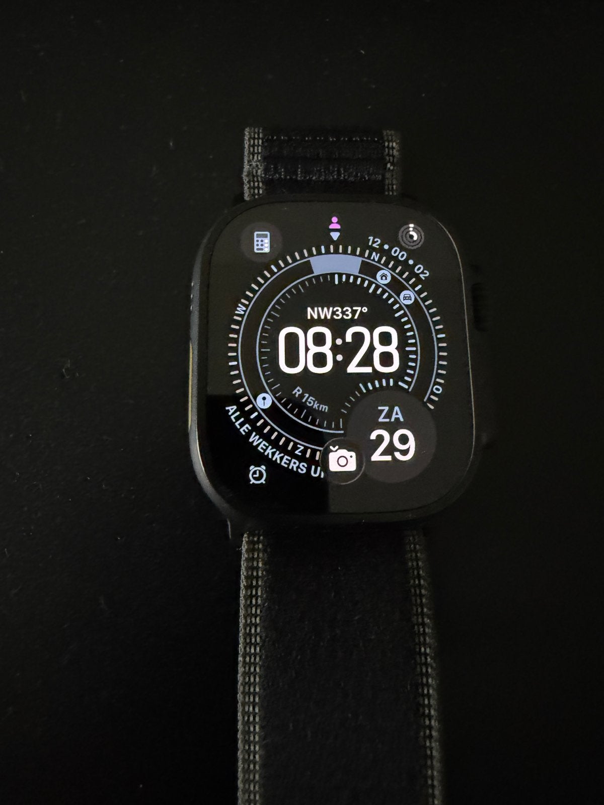 Apple Watch Ultra III - Zo goed als nieuw, 1 extra bandje, Afstand, Zwart, IOS, Ophalen of Verzenden