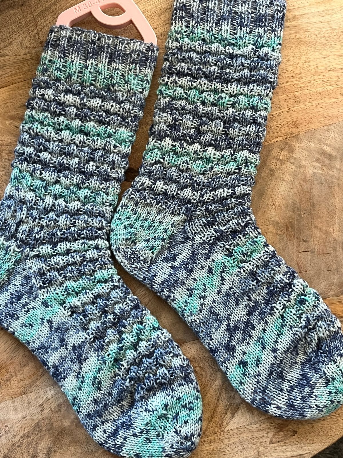 Handgebreide sokken - Maat 39-42 - Lana Grossa Meilenweit, Ophalen of Verzenden, Nieuw, Maat 39 t/m 42, Blauw