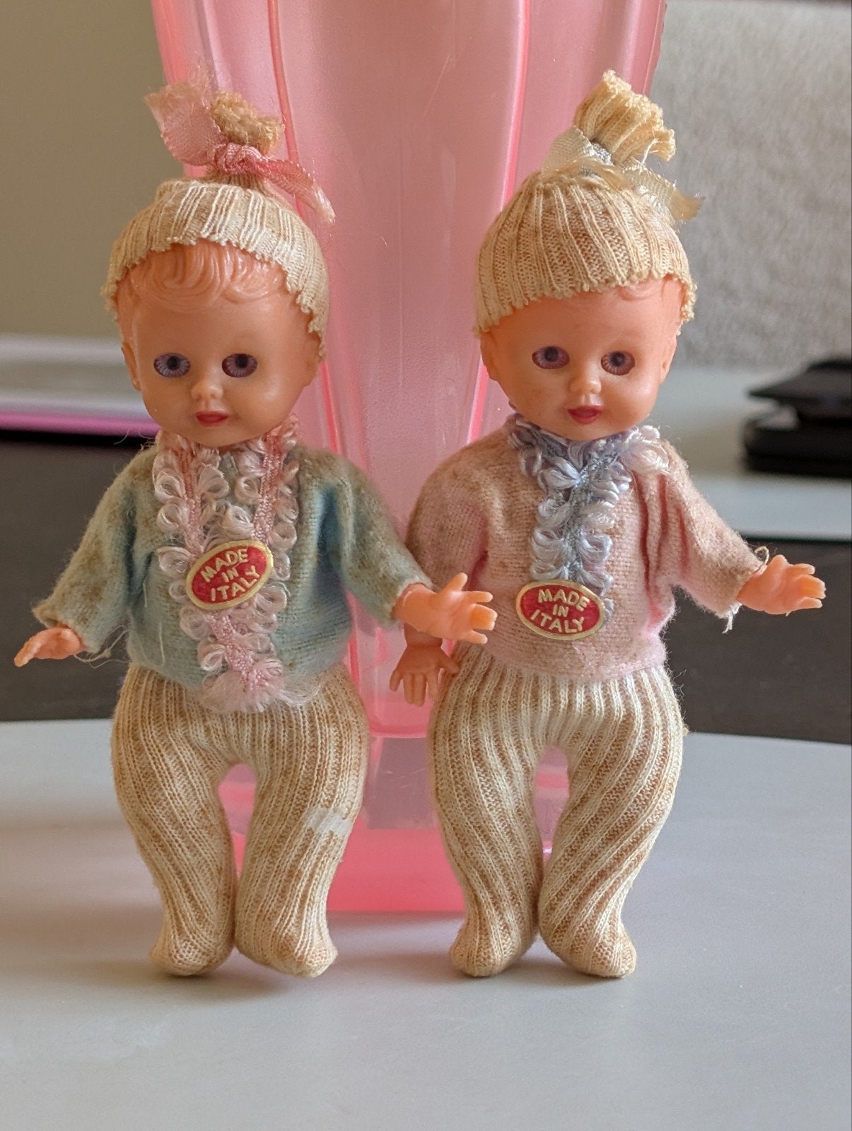 Vintage Made in Italy Babypoppen - Set van 2, Ophalen of Verzenden, Gebruikt, Babypop